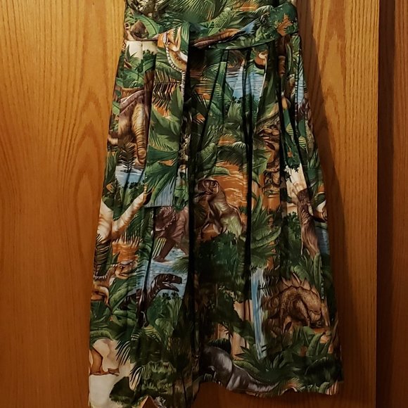 Tropical Print Green Dress - Picture 4 of 6